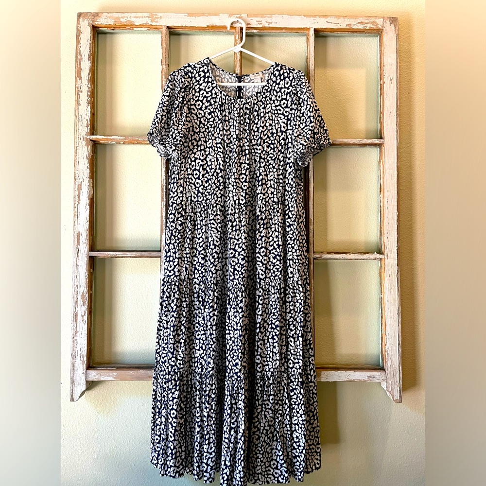 J Crew blue and white Maxi Dress